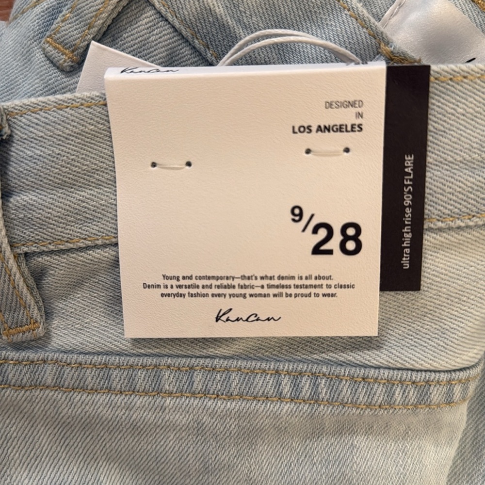 KanCan Light Blue High-Rise Distressed Flare Jeans - Picture 5 of 6